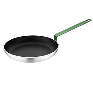 Hygiplas Non Stick Teflon Aluminium Frying Pan with Green Handle 280mm (FB472)