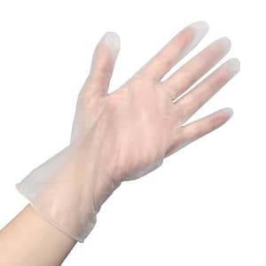 Vogue Powder-Free Clear Vinyl Food Prep Gloves M (Pack of 100)