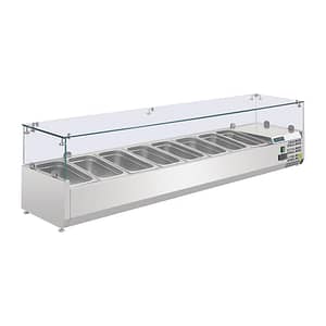 Polar G-Series Countertop Prep Fridge 8x 1/4GN with Glass Sneeze guard