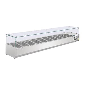 Polar G-Series Countertop Prep Fridge 10x 1/4GN with Glass Sneeze guard