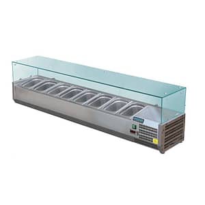 Polar G-Series Countertop Prep Fridge 8x 1/3GN with Glass Sneeze guard