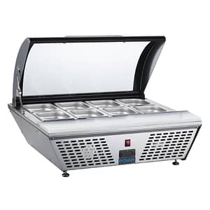 Polar G-Series Countertop Prep Fridge with Curved Glass Lid