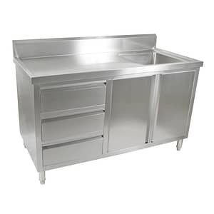 FED SC-6-1500R-H Stainless Steel Cabinet with Right Sink
