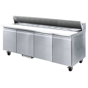 Thermaster SLB240 Four Door Pizza Prep Bar Fridge - Commercial Use