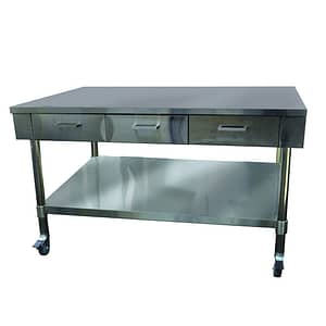 FED Stainless Steel Work Bench with 3 Drawers and Under Shelf SWBD8-3