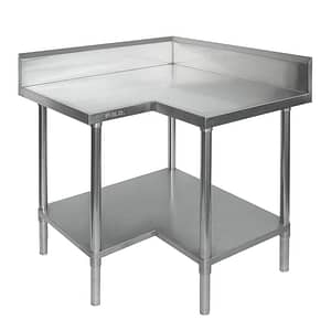 FED WBCB7-0900/A Corner Workbench with Splashback and Undershelf
