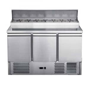 FED-X Three Door Salad Prep Fridge – Stainless Steel Construction