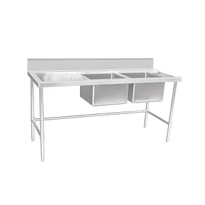 Kitchen Knock Stainless Steel Double Sink Dishwasher Bench