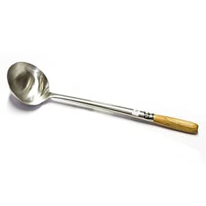 Kitchen Knock Chinese Style Stainless Steel Ladle with Wooden Handle 072926 - Pack of 2