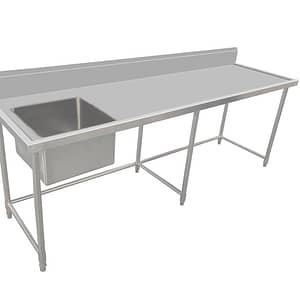 Kitchen Knock Full Stainless Steel Single Sink Bench Leg Brace Left 2100x700mm