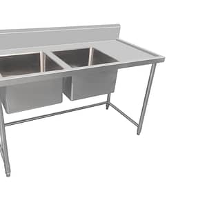 Kitchen Knock Full Stainless Steel Double Sink Bench – 1500x700mm
