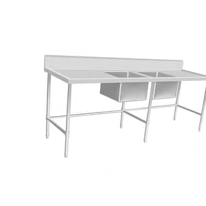 Kitchen Knock Full Stainless Steel Double Sink Bench Leg Brace Left 2100x600mm