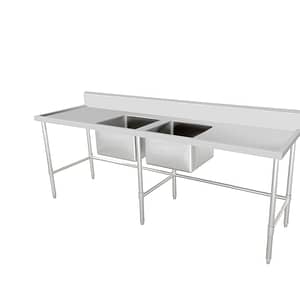 Kitchen Knock Full Stainless Steel Double Sink Bench Leg Brace Centre 2400x700mm