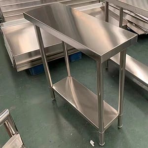 Kitchen Knock Stainless Steel Work Bench with Timber Layer Flat 450x700mm