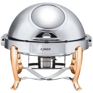 KGS6803 Round Chafing Dish with Gilt Legs