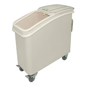 Kitchen Knock 102L Ingredient Bin with Scoop – Durable White Food-Grade Storage Bin on Wheels