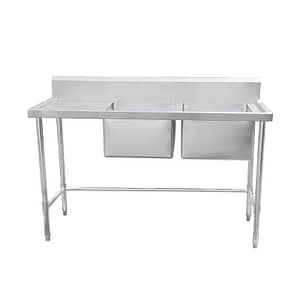 Kitchen Knock Full Stainless Steel Double Sink Bench Leg Brace Right 2100x700mm