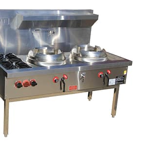 Time Commercial Gas Double wok with Two Burner Cooktop CWS-T2B2