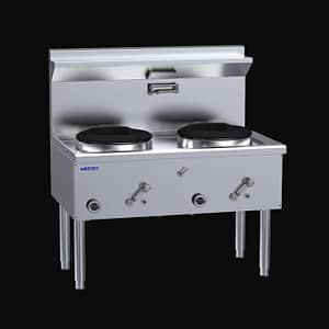 Luus WZ-2C Australian-Made Waterless Wok with 2 High-Efficiency Chimney Burners / Duckbill (WZ-2C)
