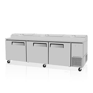 Turbo Air Pizza Prep Table 3 Door / Chill Air blown over Pans Stainless Steel / 878L