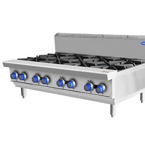 CookRite 8-Burner Open Gas Cooktop NG with Stainless Steel Construction