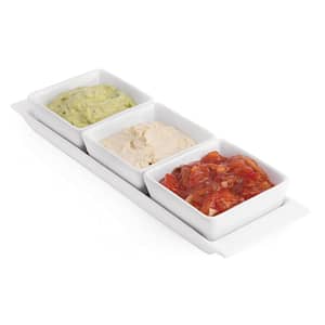 Olympia Whiteware 3 Section Dishes with Plate - 300x90mm (Box 2)
