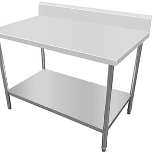Kitchen Knock Stainless Steel Splashback Work Bench with Timber Layer 2100x600mm