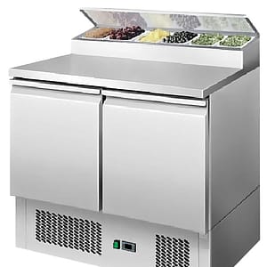 Atosa ESL3832 2-Door Open Top Saladette Fridge with Stainless Steel Top - 900mm