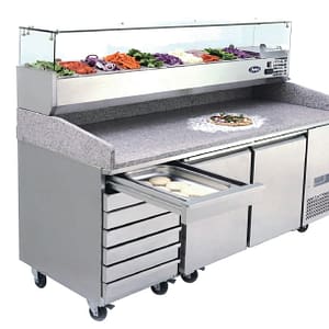 Atosa EPF3480 Two-Door Pizza Table Fridge with Drawers – 2010mm
