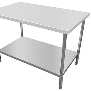 Kitchen Knock Stainless Steel Work Bench with Timber Layer Flat 400x700mm