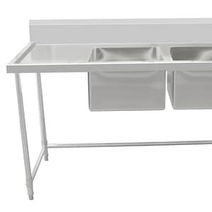 Kitchen Knock Stainless Steel Double Right Sink Bench 1500mm x 700mm