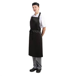 Whites Bib Apron Polycotton Black - KW Commercial Kitchen