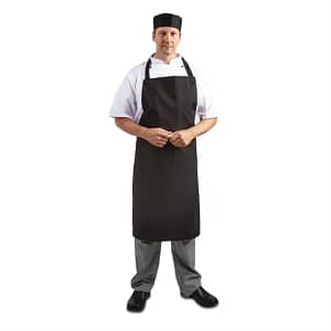 Whites Bib Apron Polycotton Black - KW Commercial Kitchen