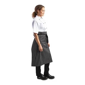 Whites Black & White Stripe Butchers Waist Apron - 760x920mm 30x36" - KW Commercial Kitchen