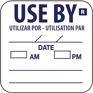 Hygiplas Removable Use by Food Prep Label 1'' (Roll 1000)