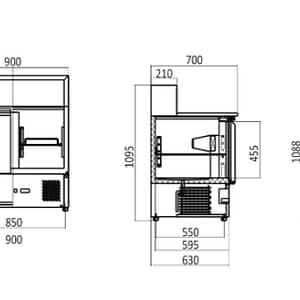 Atosa ESL3801 900mm 2-Door Saladette Fridge
