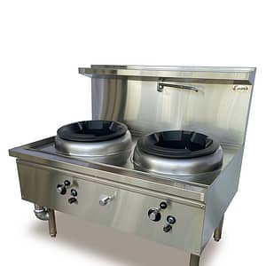 JASPER JA-2CB Double Wok Range - Chimney Burner Cooktop