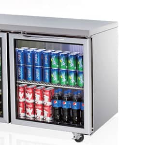 Turbo Air KGR15-2 Sleek Under Counter Glass Door Refrigerator