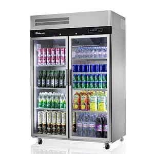 Turbo Air KR45-2G(HC) SpectraView Series: 2 Glass Door Top Mount Display Fridge - 1215L