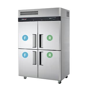 Turbo Air KRF45-4 (HC) Efficiency Series: 4 Half Door Top Mount Dual Temp Fridge / Freezer