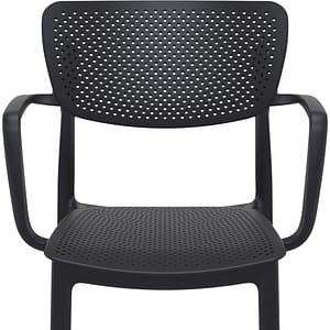 Commercial Grade Black Loft Armchair - Heavy Duty One-Piece Armchair by Siesta, Turkey - KW Commercial Kitchen