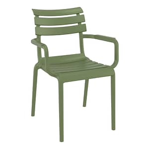 Olive Green Paris Stacking Armchair - Indoor/Outdoor Seating Solution