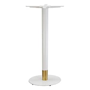 Elegant Two-Tone Disco Bar Table Base in White/Gold - Perfect for Chic Commercial Settings