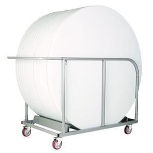 Manhattan Banquet Table Package | 10 x 1800mm Round Tables + 1 Trolley
