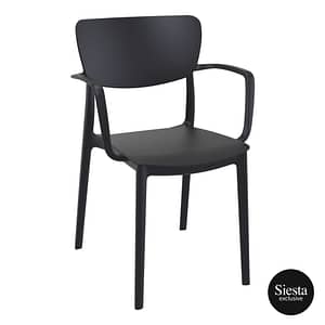 Commercial Grade Black Lisa Armchair - Heavy Duty One-Piece Armchair by Siesta, Turkey