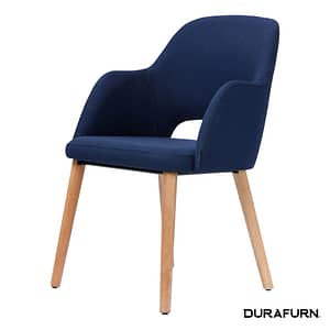 Navy Furnlink Durafurn Sorbet Chair with Trojan Oak Legs - Premium Comfort