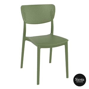 Commercial Grade Olive Green Lucy Chair - Heavy Duty One-Piece Chair by Siesta, Turkey