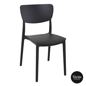 Commercial Grade Black Monna Chair - Heavy Duty One-Piece Chair by Siesta, Turkey