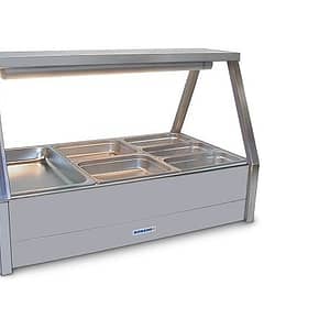 Roband E23RD Straight Glass Double Row Hot Food Display with Rear Doors, 6 x 1/2 size 65mm Included