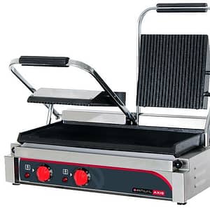 Anvil TSS3000 Panini Press Double Ribbed Top / Flat Bottom